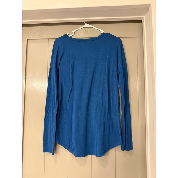 Athleta V Neck Long Sleeve Top Womens Small Blue‎ Relaxed Everyday - Picture 5 of 7